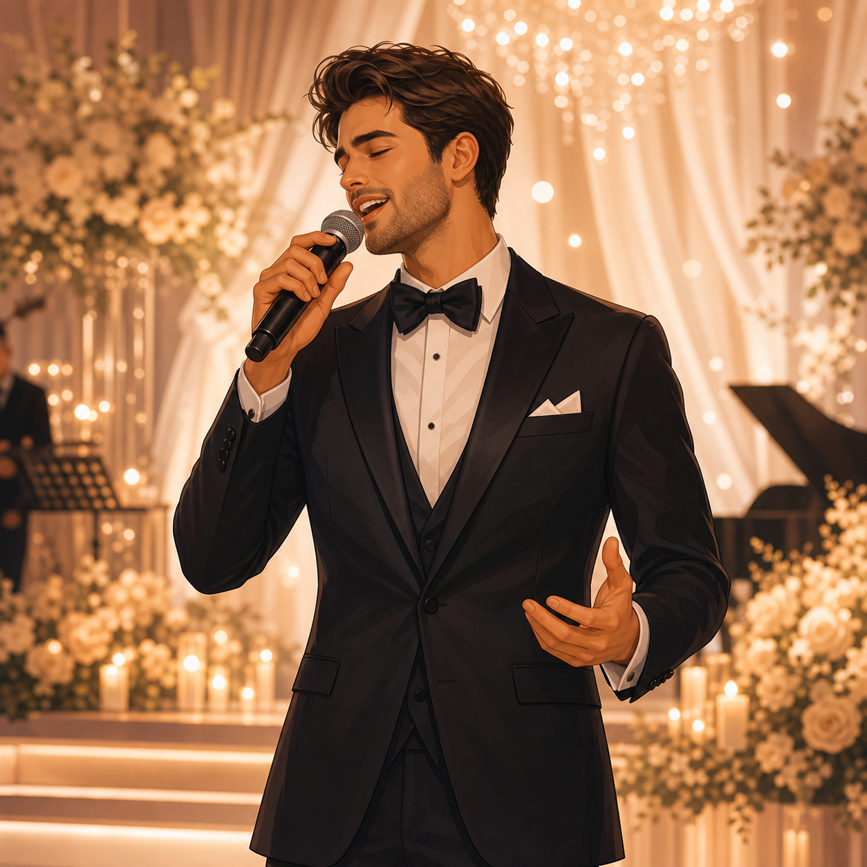 Generic illustration of a formal wedding singer